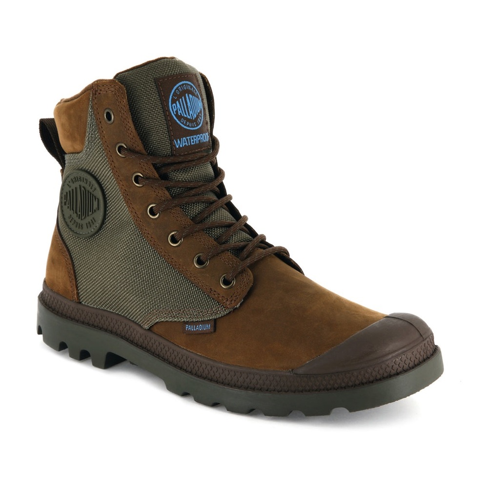 Palladium Pampa Sport Cuff Waterproof - Brown, Green, Gray Boots